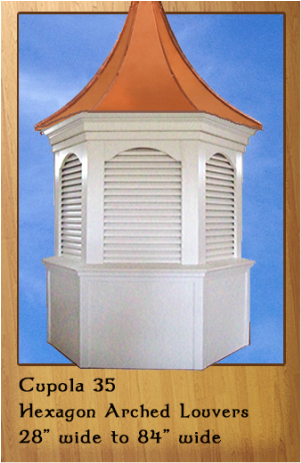 Hexagon Arched Louvers Cupola