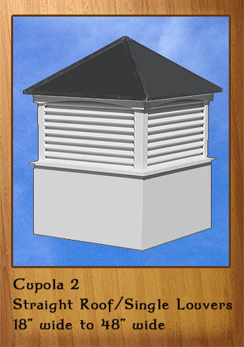 Straight Roof with Single Louvers Cupola