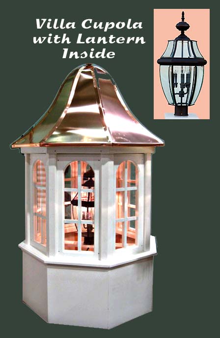 Villa cupola with lantern inside