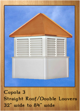 Straight Roof with Double Louvers Cupola
