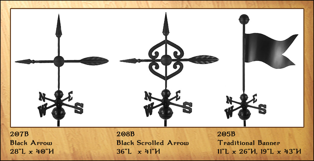 Black Banner and Arrow Weathervanes