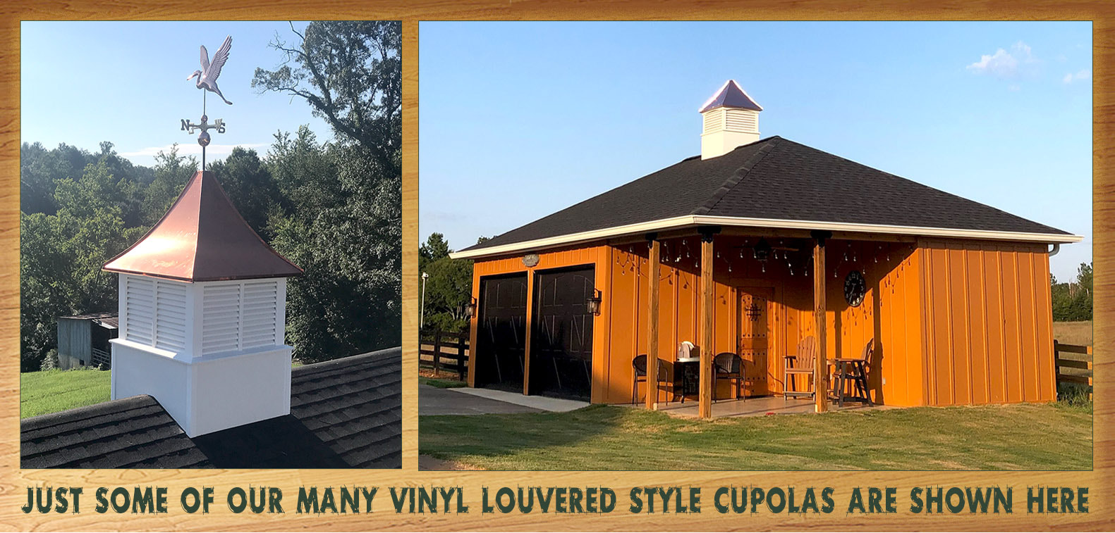 Many Vinyl Louvered Style Cupola Options